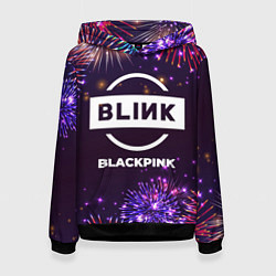 Толстовка-худи женская Праздничный Blackpink, цвет: 3D-черный