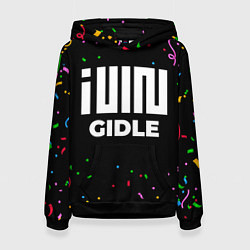 Толстовка-худи женская Gidle конфети, цвет: 3D-черный