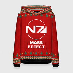 Толстовка-худи женская Mass Effect new year, цвет: 3D-черный