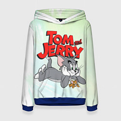 Толстовка-худи женская Том и Джерри, цвет: 3D-синий