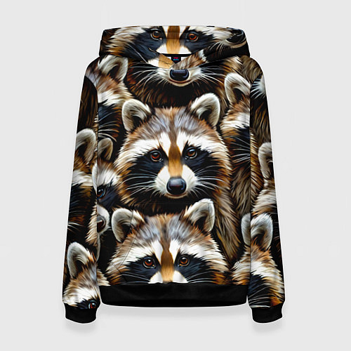 Женская толстовка Енотики / 3D-Черный – фото 1