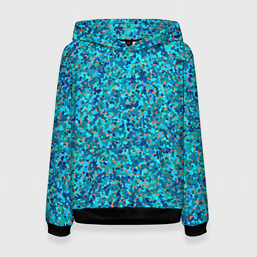 Женская толстовка Сине-голубой пуантилизм / 3D-Черный – фото 1