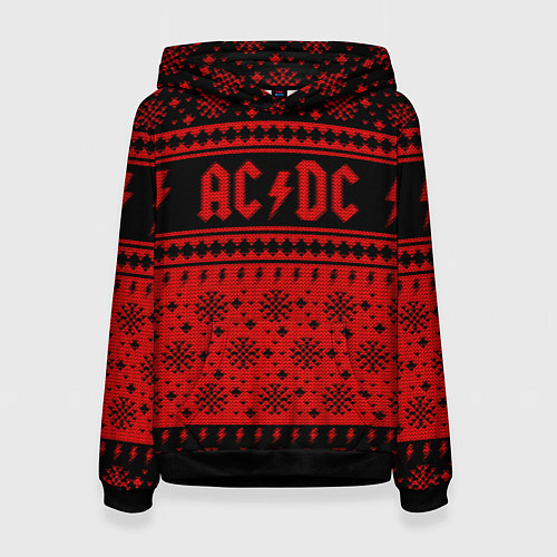 Женская толстовка ACDC christmas sweater / 3D-Черный – фото 1
