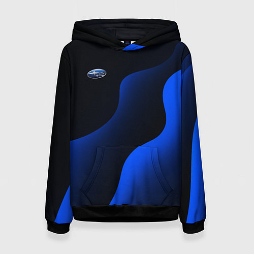 Женская толстовка Субару - синие волны / 3D-Черный – фото 1