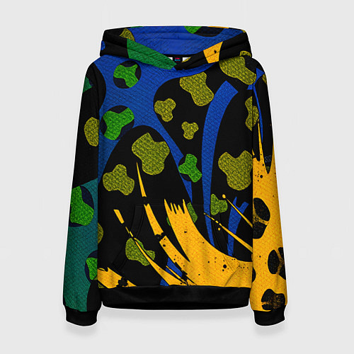 Женская толстовка Абстрактные пятна леопарда / 3D-Черный – фото 1