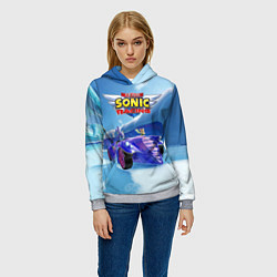 Толстовка-худи женская Blaze the cat - team Sonic racing, цвет: 3D-меланж — фото 2