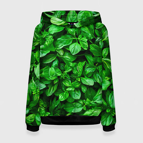 Женская толстовка Базилик зеленый / 3D-Черный – фото 1