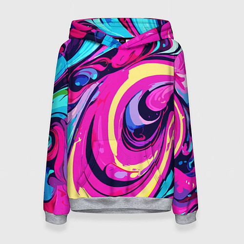 Женская толстовка Сине-розовый узор / 3D-Меланж – фото 1