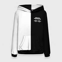 Толстовка-худи женская Arctic Monkeys - черное и белое, цвет: 3D-черный