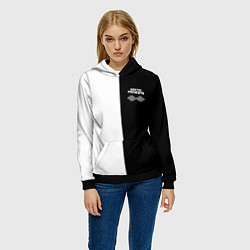 Толстовка-худи женская Arctic Monkeys - черное и белое, цвет: 3D-черный — фото 2