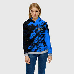 Толстовка-худи женская Arctic Monkeys - Синий камуфляж, цвет: 3D-меланж — фото 2