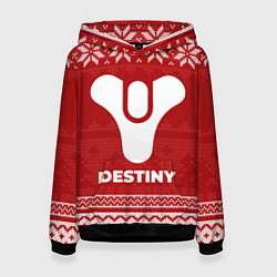 Толстовка-худи женская Новогодний Destiny, цвет: 3D-черный