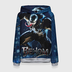 Толстовка-худи женская Веном в прыжке, цвет: 3D-меланж