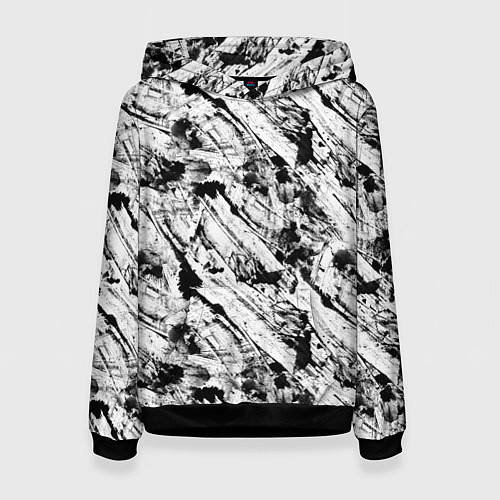 Женская толстовка Гранж текстура отпечатки краски / 3D-Черный – фото 1