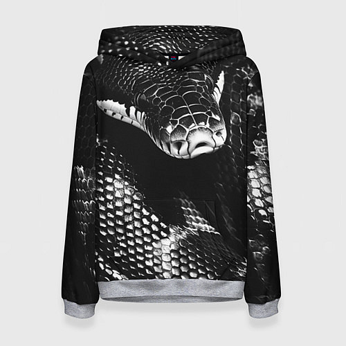 Женская толстовка Черно-белая змея / 3D-Меланж – фото 1