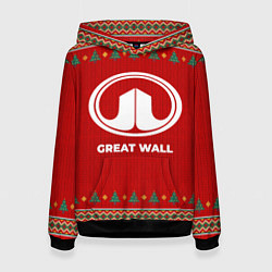 Толстовка-худи женская Great Wall new year, цвет: 3D-черный