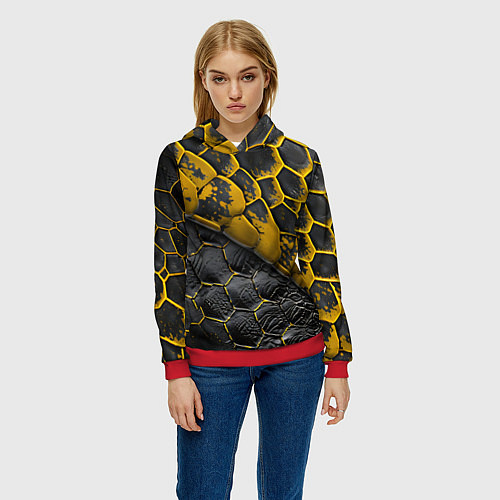 Женская толстовка Костюм рептилии / 3D-Красный – фото 3