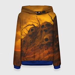 Толстовка-худи женская Жутки холм, цвет: 3D-синий