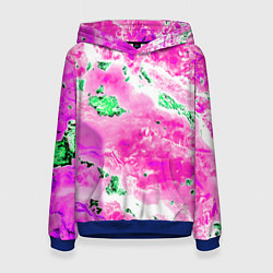 Толстовка-худи женская Розово-зелёная абстракция, цвет: 3D-синий
