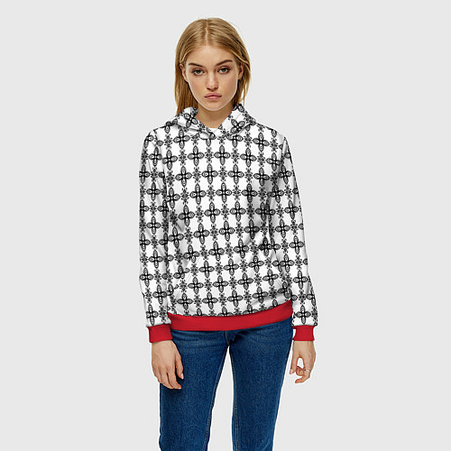 Женская толстовка Цветочная готика / 3D-Красный – фото 3