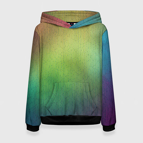 Женская толстовка Цветной металл с градиентом / 3D-Черный – фото 1