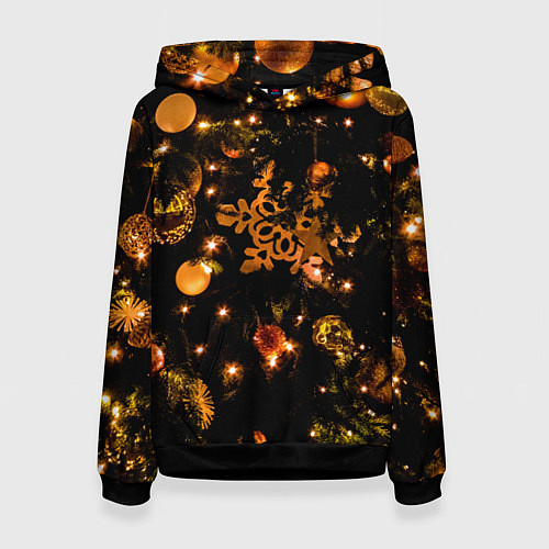 Женская толстовка Новогоднее украшение / 3D-Черный – фото 1