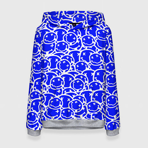Женская толстовка Nirvana logo blue / 3D-Меланж – фото 1