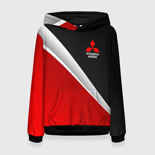Женская толстовка Mitsubishi - черный и красный / 3D-Черный – фото 1