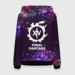 Толстовка-худи женская Праздничный Final Fantasy, цвет: 3D-черный