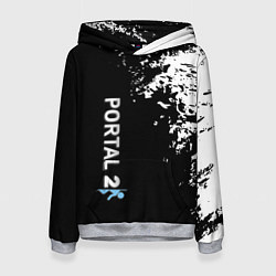 Толстовка-худи женская Portal краски черно белый, цвет: 3D-меланж