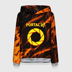 Толстовка-худи женская Portal flame steel, цвет: 3D-меланж
