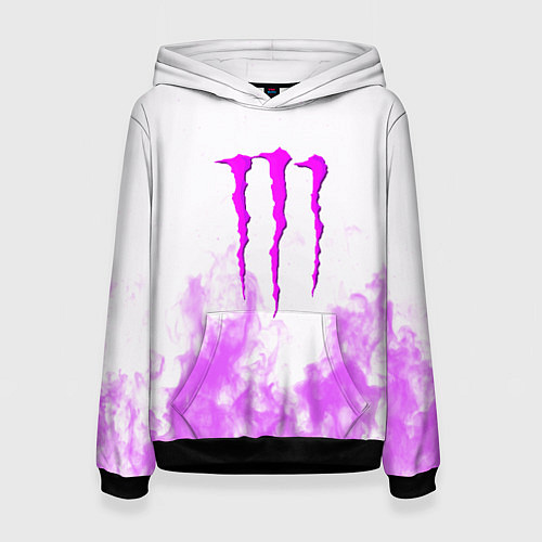 Женская толстовка Monster energy neon flame / 3D-Черный – фото 1