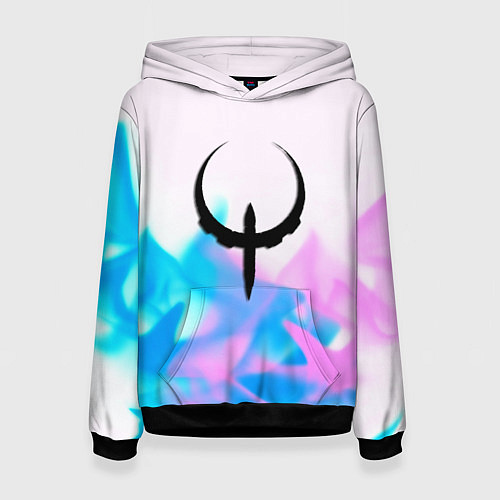 Женская толстовка Quake neon flame / 3D-Черный – фото 1