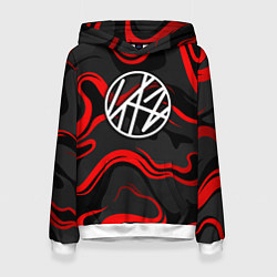 Толстовка-худи женская Stray kids - красные полосы, цвет: 3D-белый