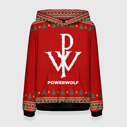 Толстовка-худи женская Powerwolf new year, цвет: 3D-черный