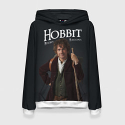 Толстовка-худи женская Бильбо Хоббит, цвет: 3D-белый