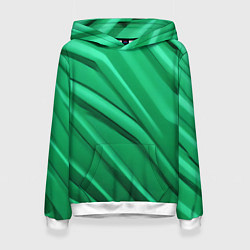 Толстовка-худи женская Зелёный пластик, цвет: 3D-белый