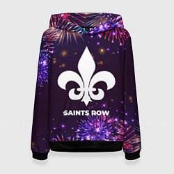 Толстовка-худи женская Праздничный Saints Row, цвет: 3D-черный