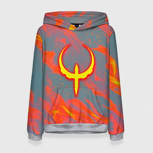 Женская толстовка Quake огонь лого / 3D-Меланж – фото 1