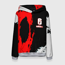 Толстовка-худи женская Rainbow six краски абстрактные, цвет: 3D-меланж