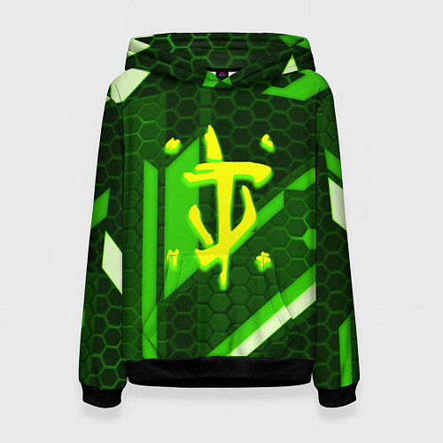 Женская толстовка Doom geometry green / 3D-Черный – фото 1