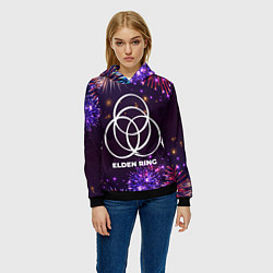 Толстовка-худи женская Праздничный Elden Ring, цвет: 3D-черный — фото 2