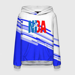 Толстовка-худи женская NBA geometry steel, цвет: 3D-меланж