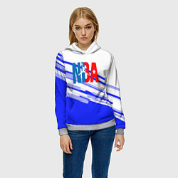 Толстовка-худи женская NBA geometry steel, цвет: 3D-меланж — фото 2