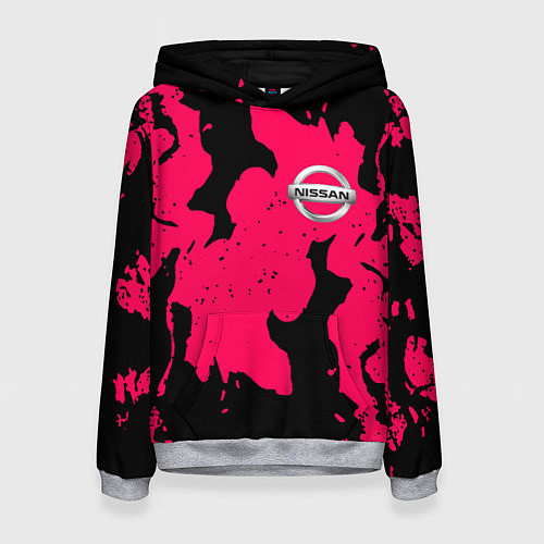 Женская толстовка Nissan fire pink / 3D-Меланж – фото 1