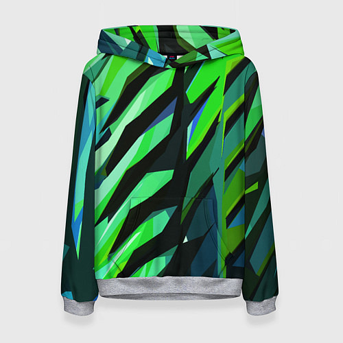 Женская толстовка Чёрно-зелёная абстракция / 3D-Меланж – фото 1