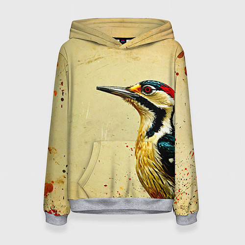 Женская толстовка Большой дятел / 3D-Меланж – фото 1