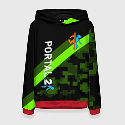 Толстовка-худи женская Portal camo steel geometry, цвет: 3D-красный
