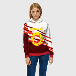 Толстовка-худи женская Portal geometry game, цвет: 3D-красный — фото 2