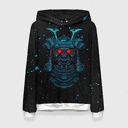 Толстовка-худи женская Японский самурай маска, цвет: 3D-белый